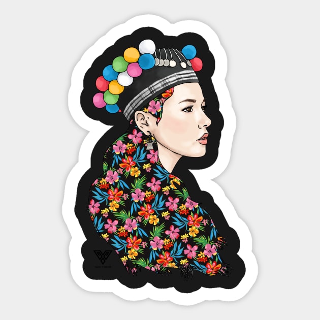 Hmoob Pompom Girl Sticker by VANH